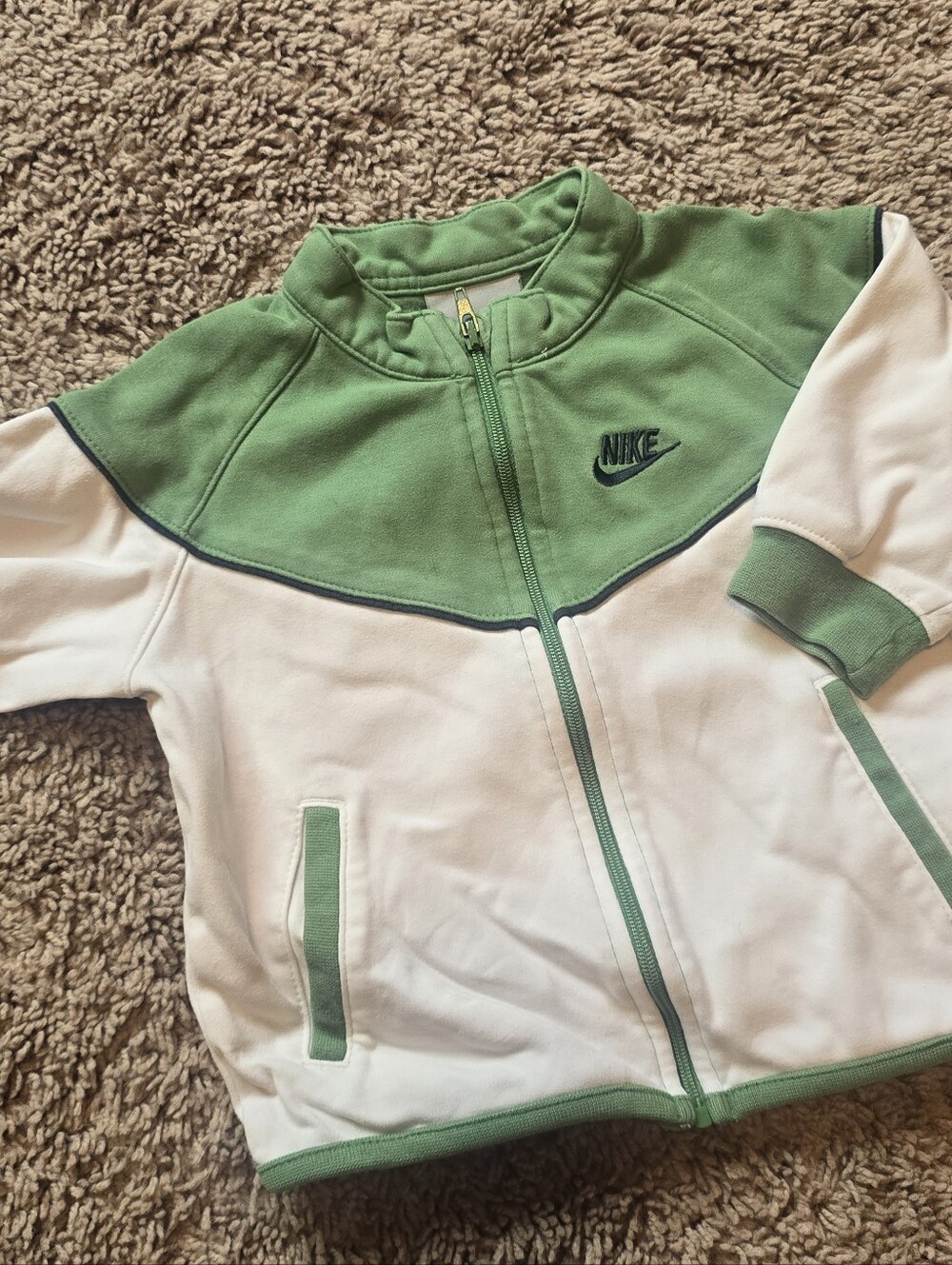 Nike Infant 3-6 Months Green White Colorblock Tracktown Full Zip Track Jacket